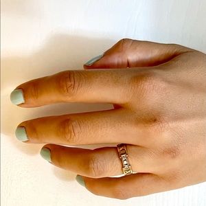 Tiffany& Co. Atlas Band Ring Rose Gold w/Diamonds